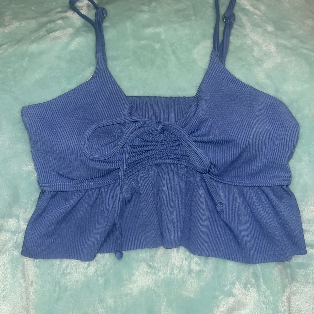 Zaful small crop top with padding  versatile navy size 4, small, medium